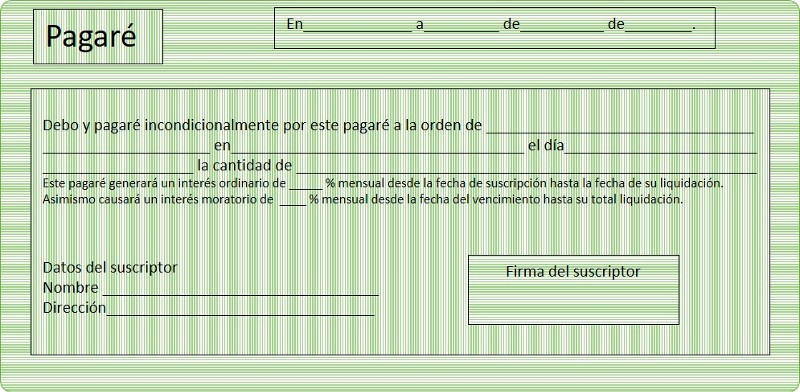 Formato de pagaré